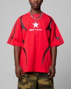 Loiter Trackstar T-Shirt Red -Culture Kings 02051481 YR001 mens 00010 aafd29ad 99e3 4cc8 810d 32a8b5e9609d