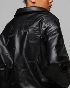 Loiter Solar Vegan Leather Varsity Jacket Black -Culture Kings 02051492 YB001 womens 000080