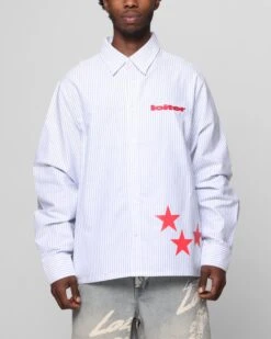 Loiter Solar Button Up Shirt Blue Pin Stripe -Culture Kings 02051499 YB469 mens 00020