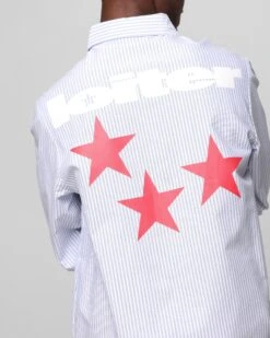 Loiter Solar Button Up Shirt Blue Pin Stripe -Culture Kings 02051499 YB469 mens 00070