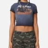 Bon Jovi Women's Dead Or Alive Sunfade Baby T-Shirt Black Wash