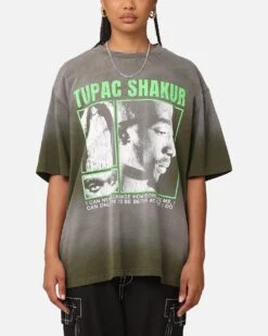 Tupac Never Change Sunfade T-Shirt Vintage Olive