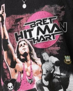 Culture Kings X WWE Bret "The Hit Man" Hart Vintage T-Shirt Black Acidwash -Culture Kings 02051623 YB017 mens 00080