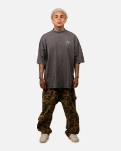 Saint Morta Baptista Mock Neck T-Shirt Washed Charcoal -Culture Kings 02051685 YC071 mens 0030