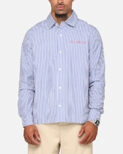 Carre Dice Club Long Sleeve Button Up Shirt Pinstripe