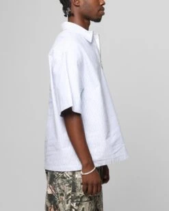 Loiter Rodeo Quarter Zip Up Shirt Blue Pin Stripe -Culture Kings 02051724 YB469 mens 00050