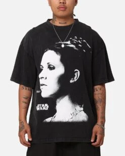 Star Wars Princess Leia Vintage T-Shirt Black Acidwash