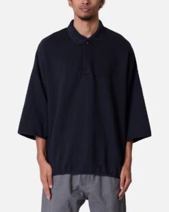 MNML Oversized Knit Polo Shirt Black