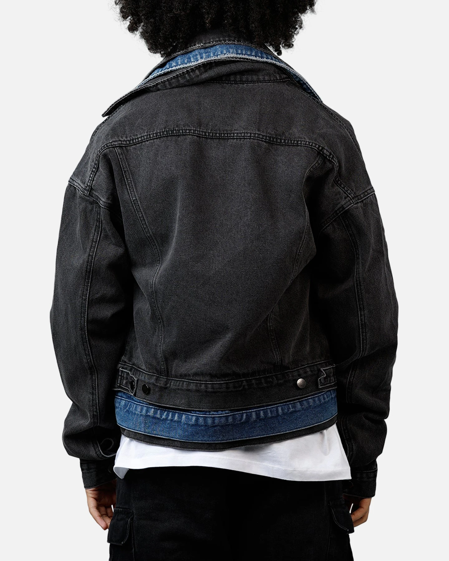 MNML Triple Threat Trucker Jacket Black/Blue 4 MNML Triple Threat Trucker Jacket Black/Blue - Image 2