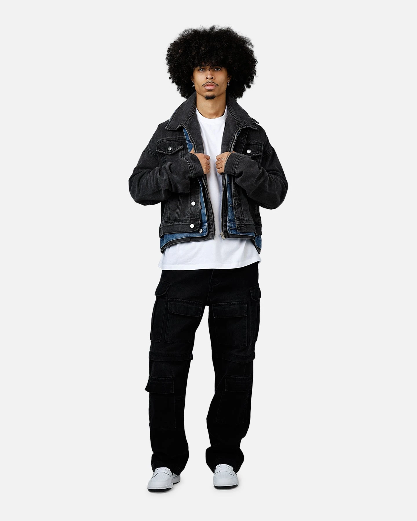 MNML Triple Threat Trucker Jacket Black/Blue 5 MNML Triple Threat Trucker Jacket Black/Blue - Image 3