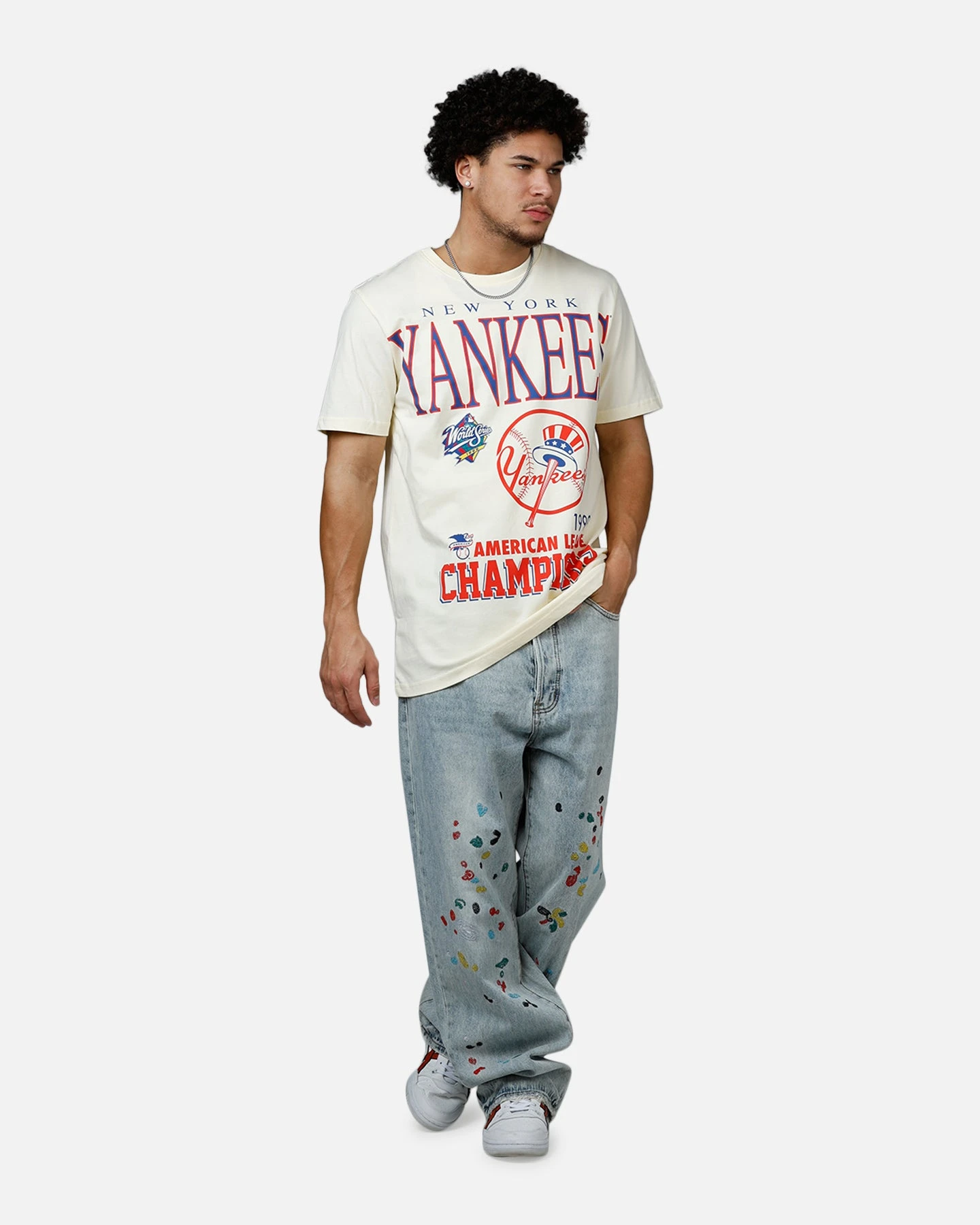 New Era New York Yankees 1999 Vintage Champs T-Shirt White 5 New Era New York Yankees 1999 Vintage Champs T-Shirt White - Image 3