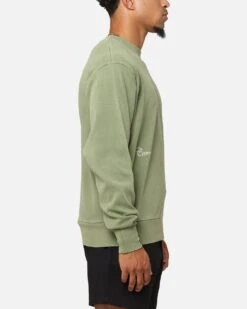 Carre Avenue Ribbed Crewneck Olive -Culture Kings 02051835 YO100 mens 00040