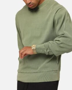Carre Avenue Ribbed Crewneck Olive -Culture Kings 02051835 YO100 mens 00060