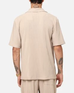 XXIII Pleated Button Up Shirt Tan -Culture Kings 02051862 YT001 mens 00030