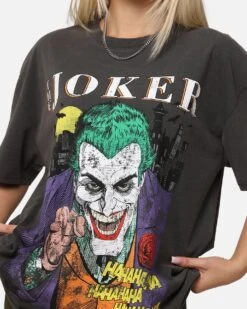American Thrift X DC Batman The Joker Vote For Me Heavy T-Shirt Black Wash -Culture Kings 02051870 YB295 womens 00070