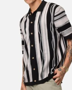 XXIII Coogee Button Up Shirt Black/Grey -Culture Kings 02051900 YB006 mens 00060