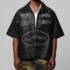 Loiter Motor PU Leather Button Up Shirt Black -Culture Kings 02052036 YB001 mens 00010