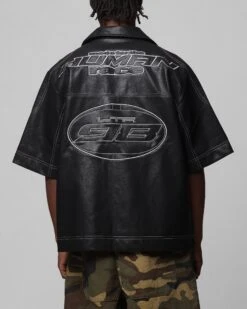 Loiter Motor PU Leather Button Up Shirt Black 11 Loiter Motor PU Leather Button Up Shirt Black -Culture Kings 02052036 YB001 mens 00020