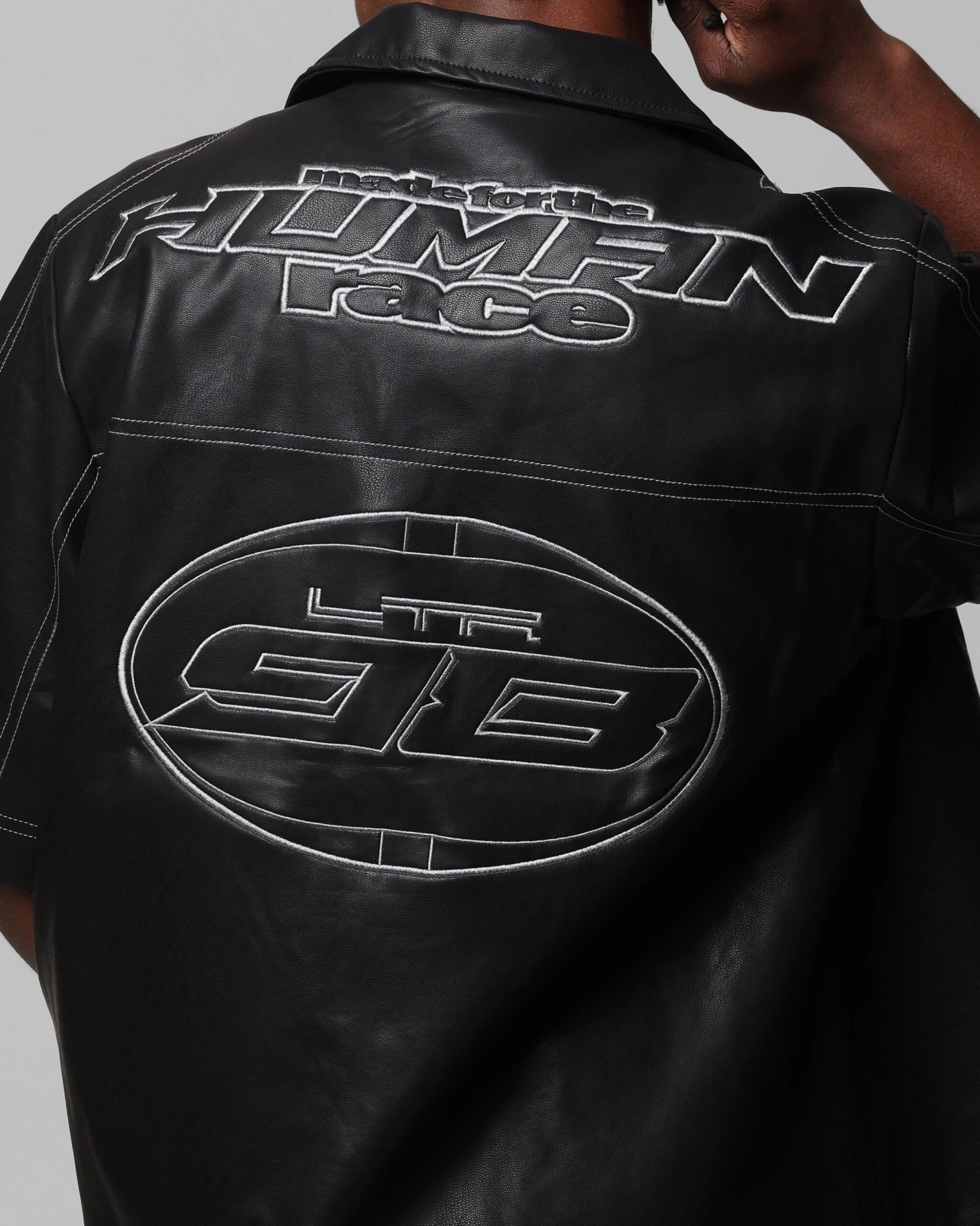 Loiter Motor PU Leather Button Up Shirt Black 9 Loiter Motor PU Leather Button Up Shirt Black - Image 7