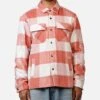 Criminal Damage Embroidered Flannel Shirt Pink -Culture Kings 02052078 YP001 mens 0010