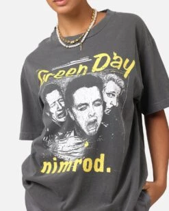 Green Day Nimrod Vintage T-Shirt Faded Black -Culture Kings 02052104 YB554 womens 00060