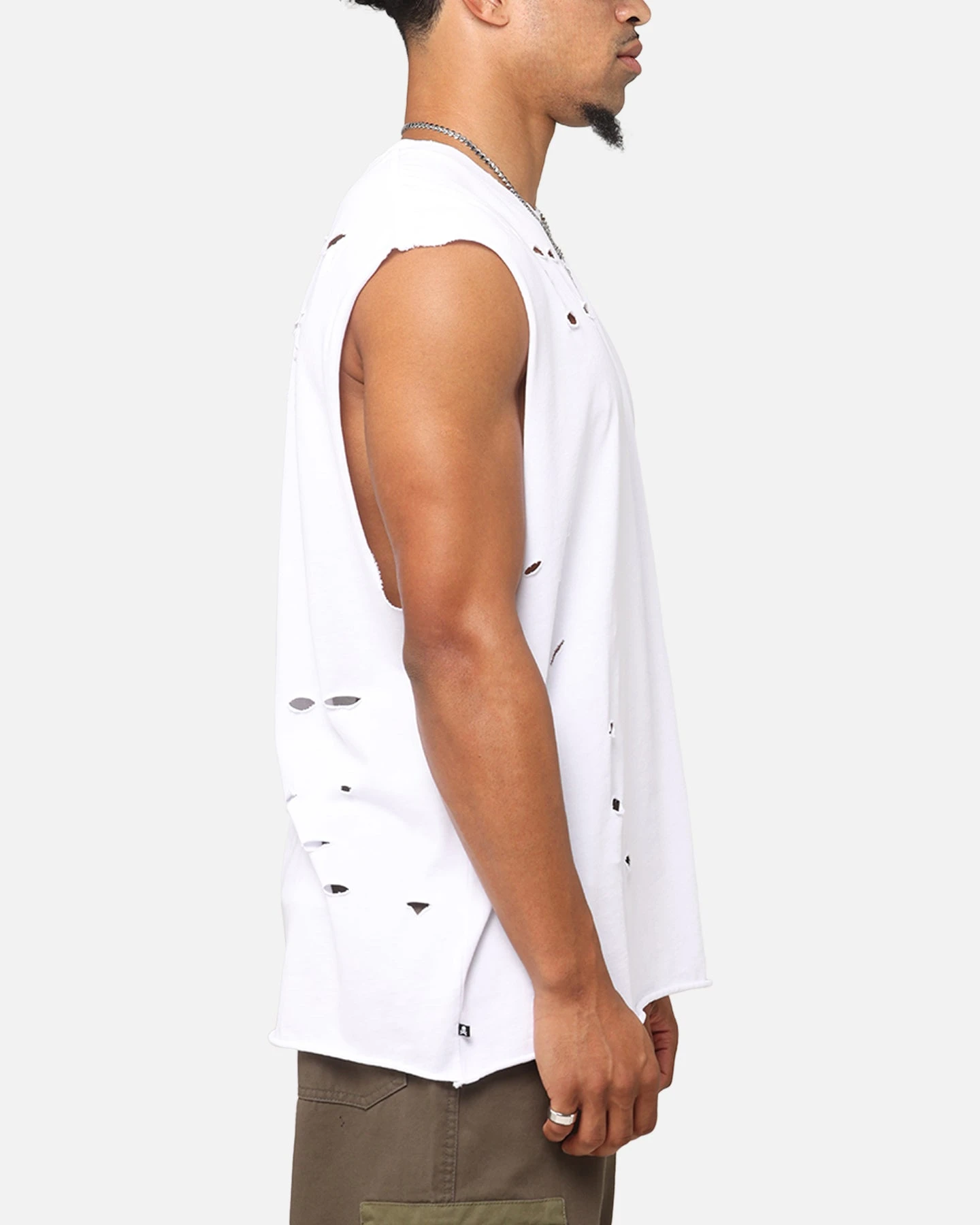 Saint Morta Distressed Oversized Muscle T-Shirt White 7 Saint Morta Distressed Oversized Muscle T-Shirt White - Image 5