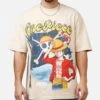 Hypland X One Piece Luffy Jumbo T-Shirt Cream -Culture Kings 02052132 YC600 mens 0010