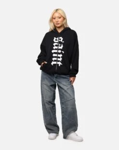 Saint Morta Gothic Distressed Zip Hoodie Black -Culture Kings 02052229 YB001 womens 00030