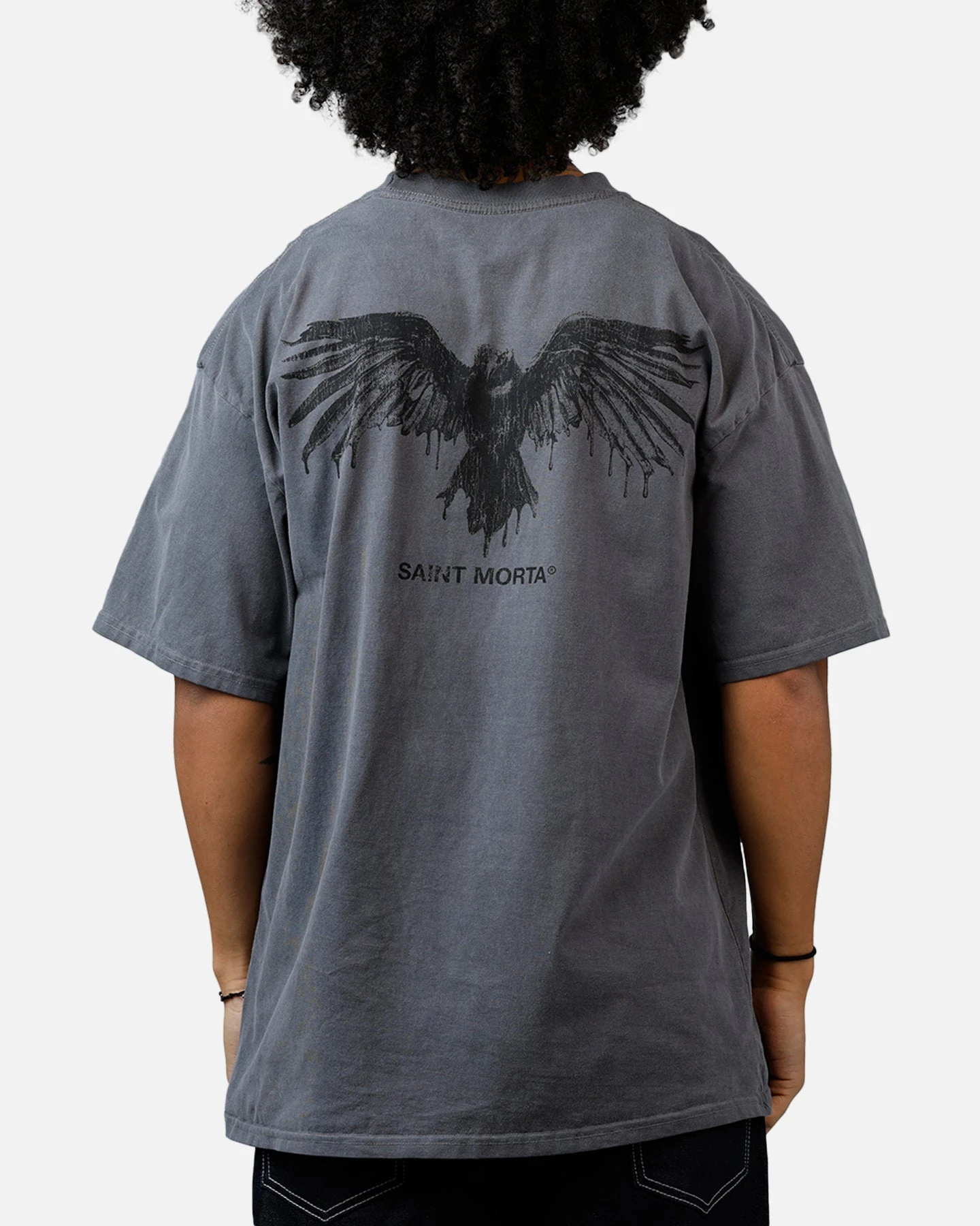 Saint Morta Raven T-Shirt Washed Charcoal 3 Saint Morta Raven T-Shirt Washed Charcoal