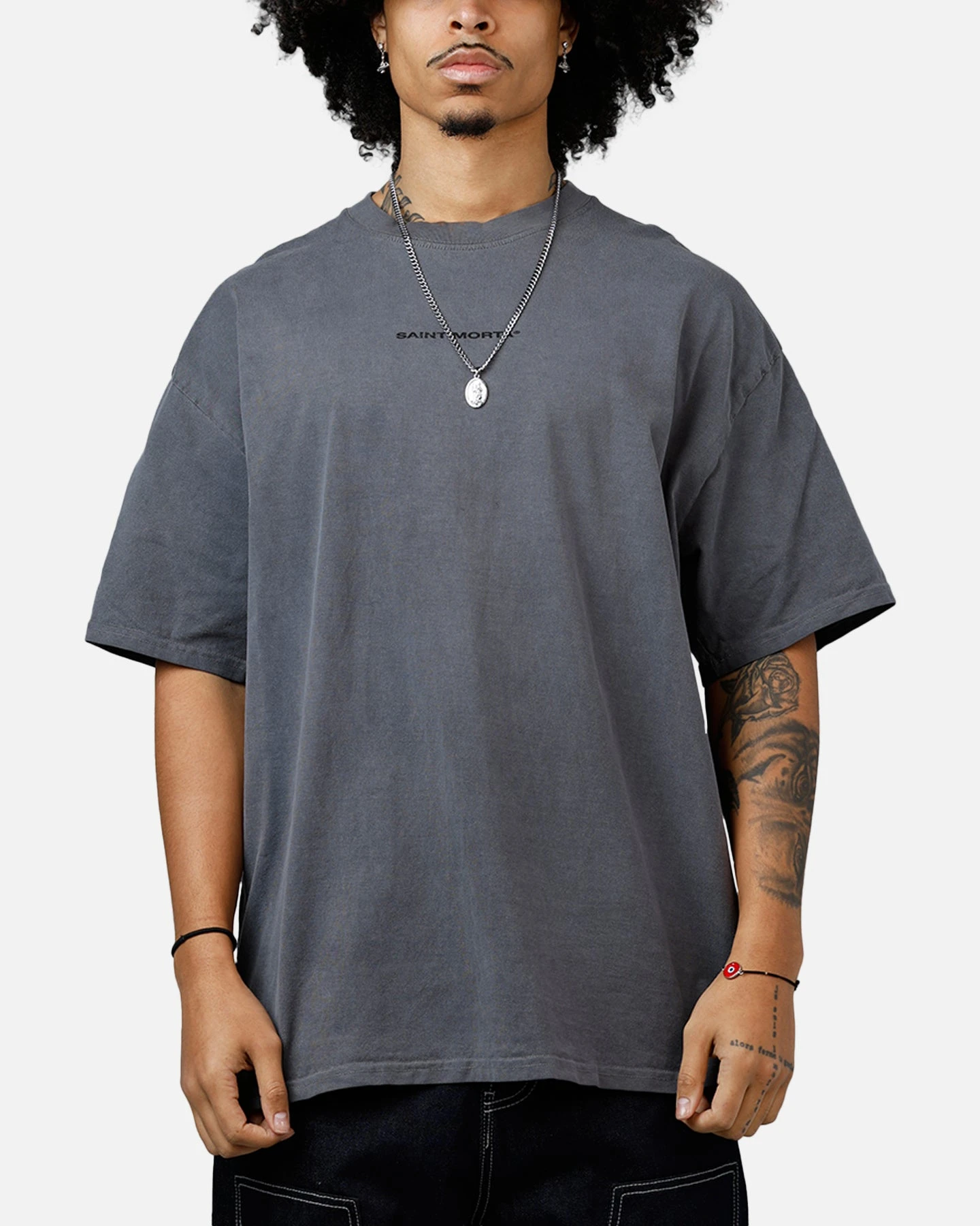 Saint Morta Raven T-Shirt Washed Charcoal 4 Saint Morta Raven T-Shirt Washed Charcoal - Image 2