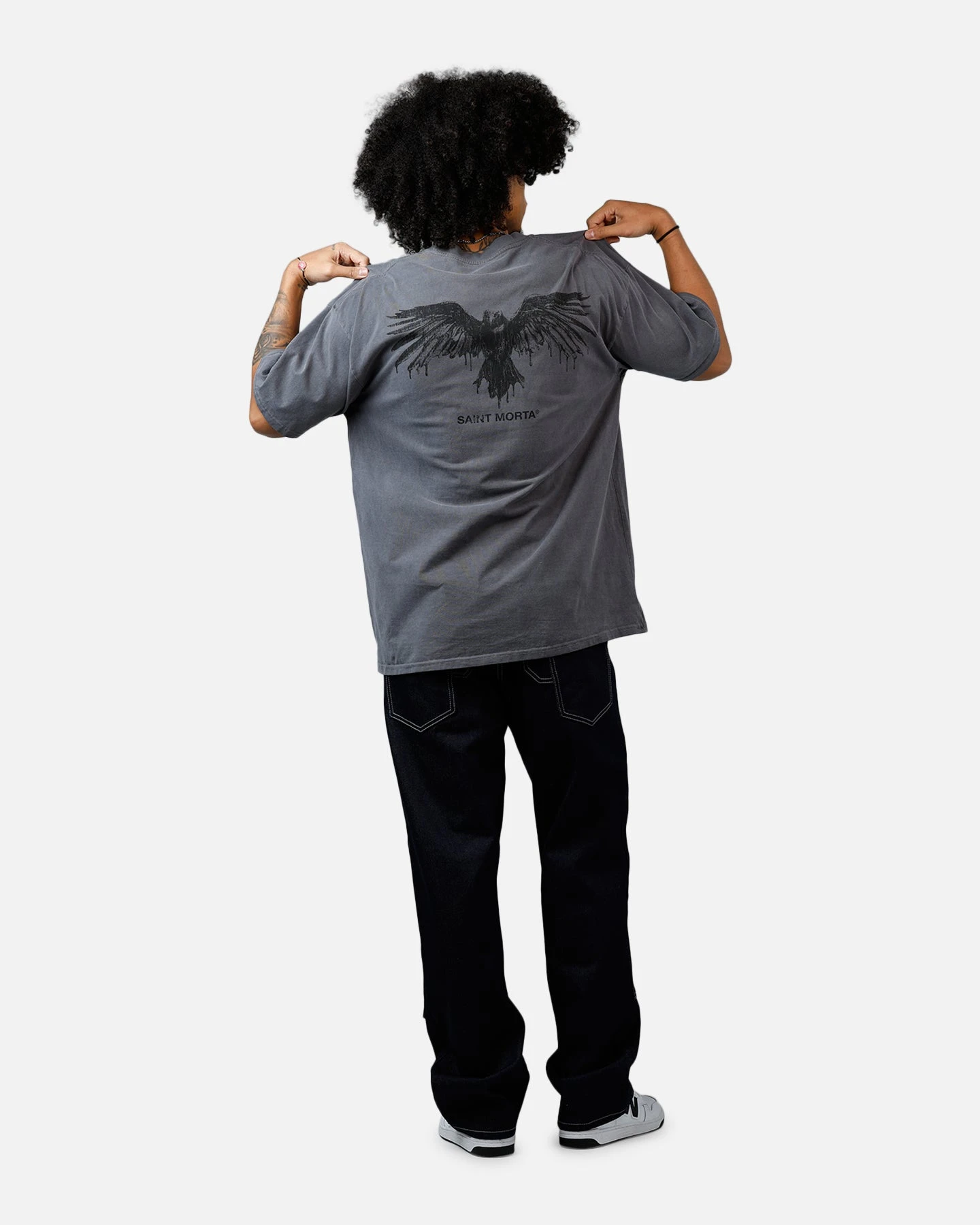 Saint Morta Raven T-Shirt Washed Charcoal 8 Saint Morta Raven T-Shirt Washed Charcoal - Image 6