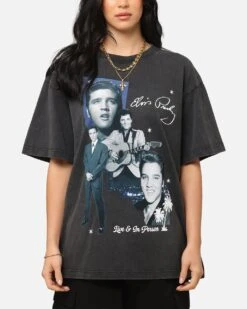 ID Supply Elvis Presley Live In LA T-Shirt Washed Black