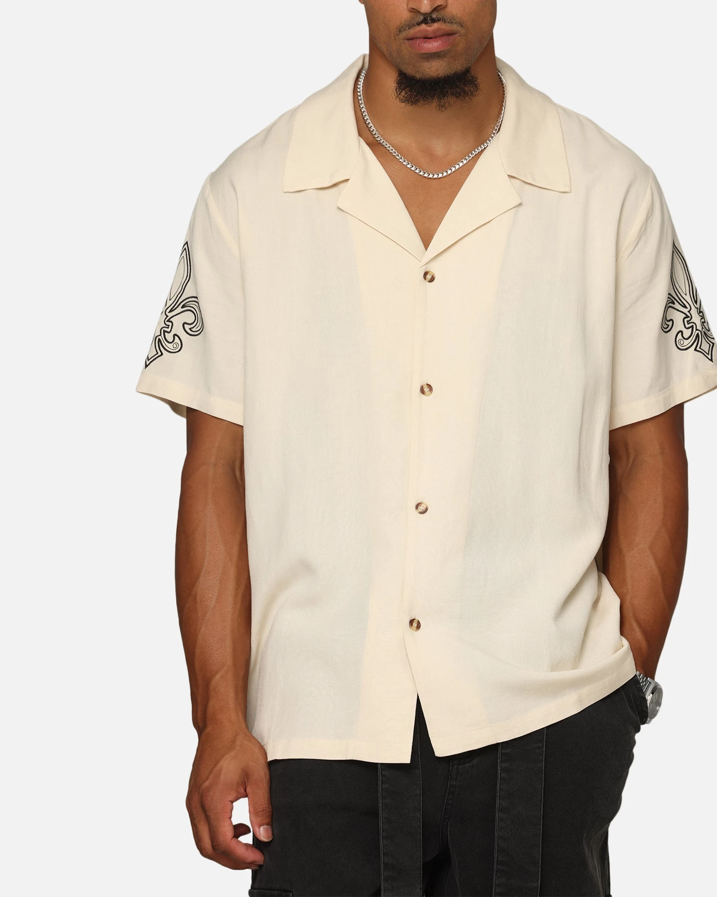 XXIII Fleur Linen Button Up Shirt Off White 8 XXIII Fleur Linen Button Up Shirt Off White - Image 6