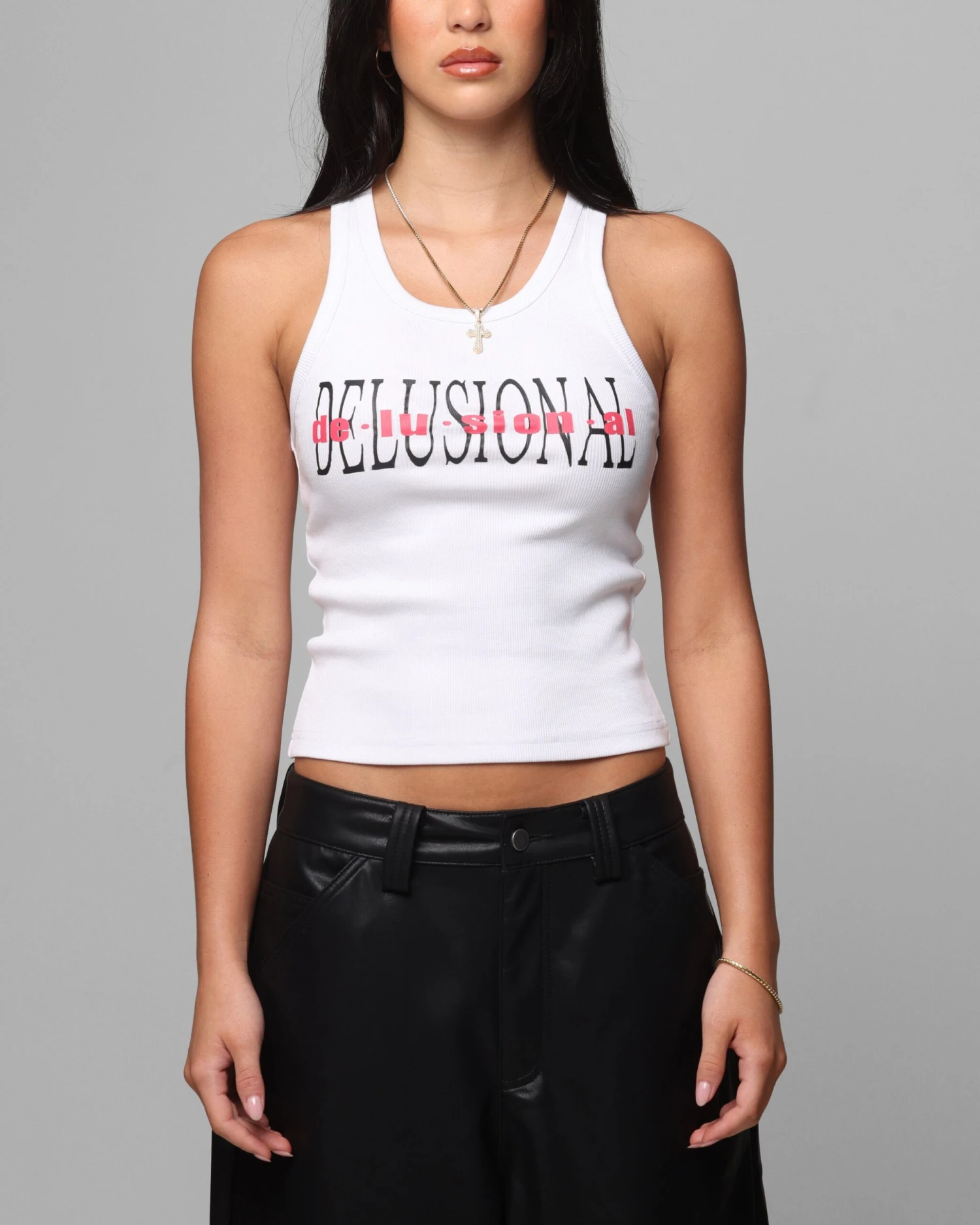 Loiter Women's Delusional Tank White 3 Loiter Women's Delusional Tank White