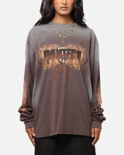 Pantera Pantera Vintage Long Sleeve T-Shirt Dark Brown
