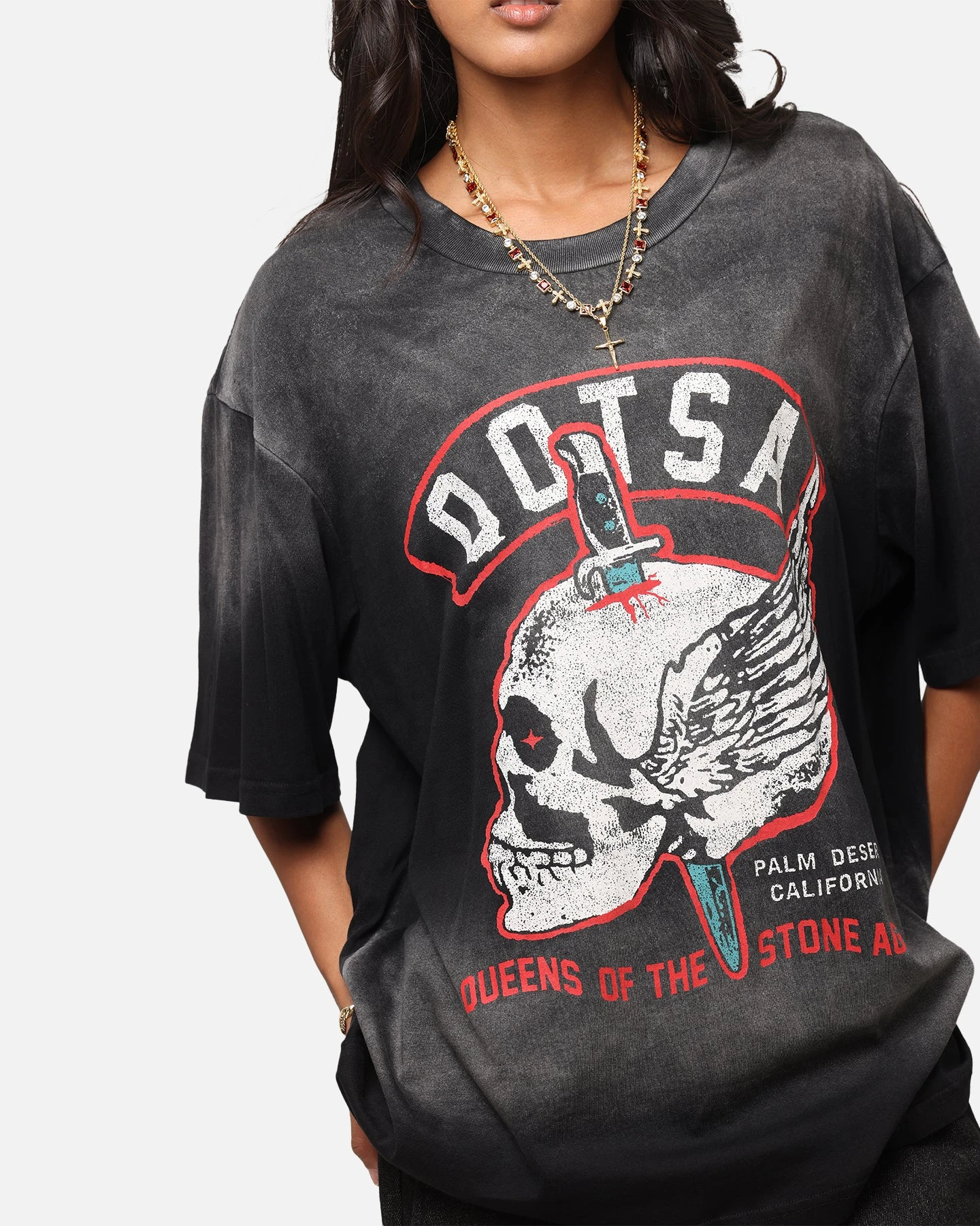 Queens Of The Stone Age Stone Age Vintage T-Shirt Washed Black 8 Queens Of The Stone Age Stone Age Vintage T-Shirt Washed Black - Image 6