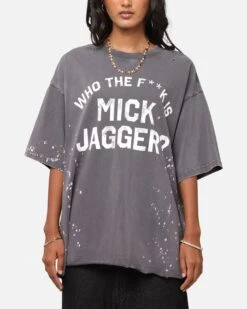 The Rolling Stones Who The F Is Mick T-Shirt Washed Black