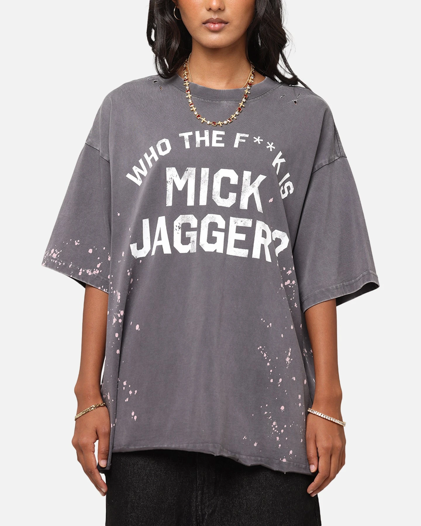 The Rolling Stones Who The F Is Mick T-Shirt Washed Black 3 The Rolling Stones Who The F Is Mick T-Shirt Washed Black