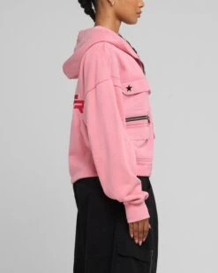 Loiter Women's Utility Cropped Hoodie Pink -Culture Kings 02052588 YP001 womens 00050