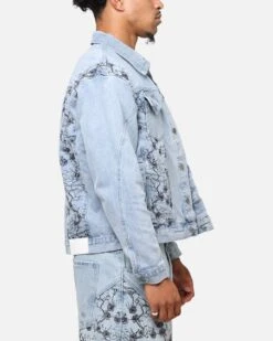 Saint Morta Poison Ivy Panel Denim Jacket Mid Blue -Culture Kings 02052599 YB673 mens 00050