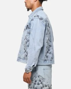 Saint Morta Poison Ivy Panel Denim Jacket Mid Blue -Culture Kings 02052599 YB673 mens 00060