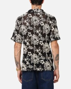 XXIII Resort Knit Button Up Shirt Black/Cream -Culture Kings 02052605 YB029 mens 00030