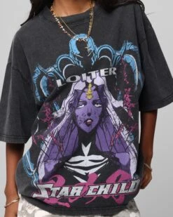 Loiter Midnight Widow Vintage T-Shirt Washed Black -Culture Kings 02052633 YW607 womens 00070