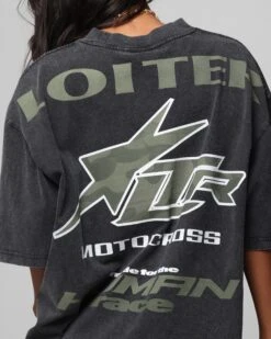 Loiter Motocross Vintage T-Shirt Vintage Black -Culture Kings 02052634 YV009 womens 00080