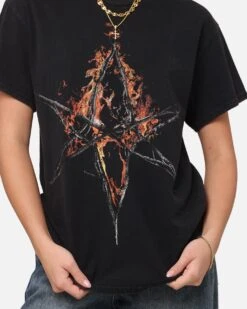 Bring Me The Horizon On Fire T-Shirt Black Vintage -Culture Kings 02052688 YB336 womens 00060