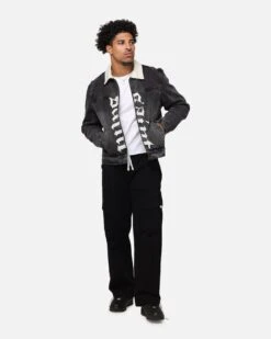 Saint Morta Gothic Distressed Denim Jacket Black Shadow -Culture Kings 02052736 YB427 mens 00020