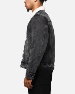 Saint Morta Gothic Distressed Denim Jacket Black Shadow -Culture Kings 02052736 YB427 mens 00050