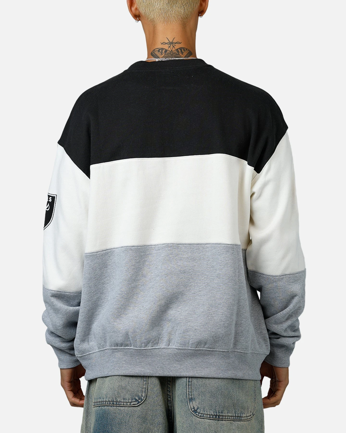 '47 BRAND 47 Brand Las Vegas Raiders Maximalist Crewneck Black/Grey 4 '47 BRAND 47 Brand Las Vegas Raiders Maximalist Crewneck Black/Grey - Image 2