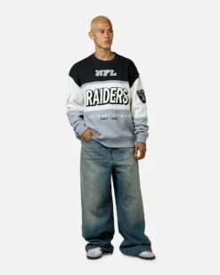 '47 BRAND 47 Brand Las Vegas Raiders Maximalist Crewneck Black/Grey 10 '47 BRAND 47 Brand Las Vegas Raiders Maximalist Crewneck Black/Grey -Culture Kings 02052783 YB006 mens 0030