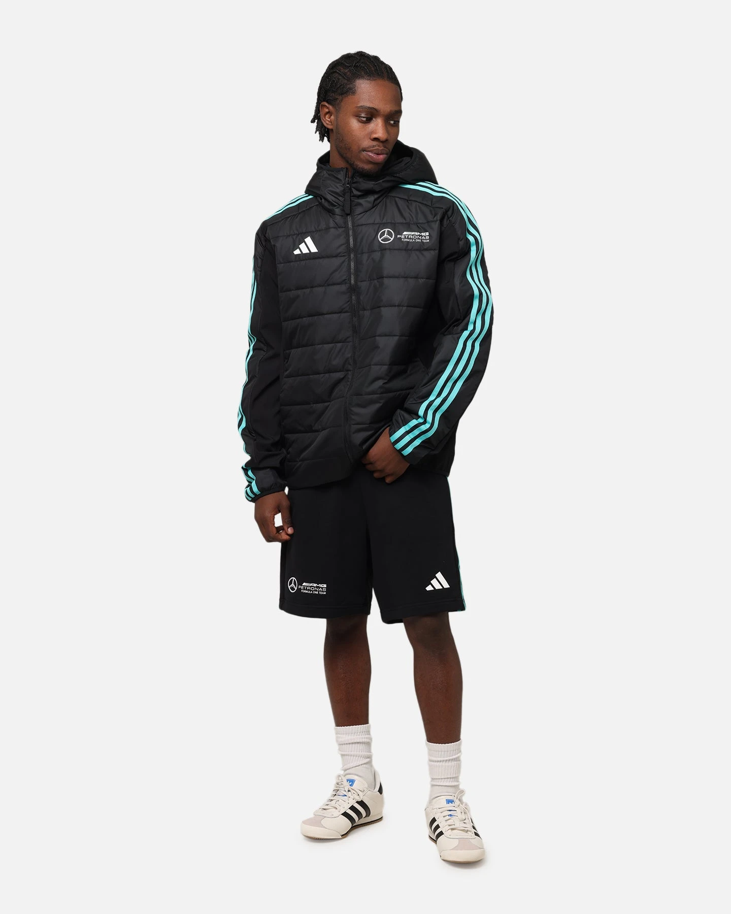 Adidas X Mercedes-AMG PETRONAS Formula One F1 DNA Puffer Jacket Black/White 4 Adidas X Mercedes-AMG PETRONAS Formula One F1 DNA Puffer Jacket Black/White - Image 2